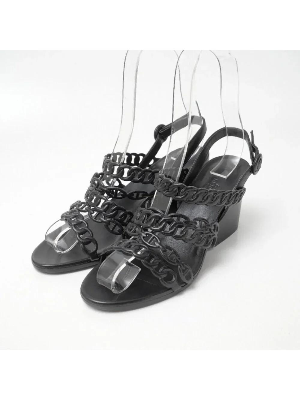 Hermes Romanzo Sandals Chaine D'ancre Strap Wedge Sole RB